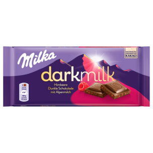 Milka darkmilk Schokolade Himbeere 85g